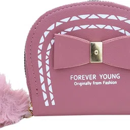 Women Casual Pink Artificial Leather Wallet-image-42