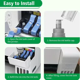 kalar 003/001 Ink for L3110,L3150,L3250,L3152, L3210, Black + Tri Color Combo Pack Ink Bottle image 3