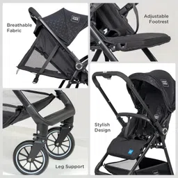meemee Easy Go Baby Stroller for 0-3 Years, Baby & Kids With 5 Point Safety Harness Pram image 2