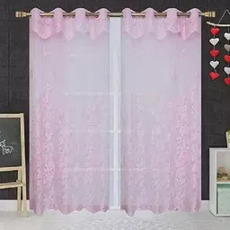 152 cm (5 ft) Window Net Semi Transparent Curtain (Pack Of 2)-image-0