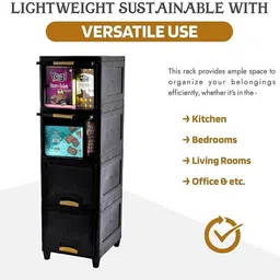 ashlas 6 Tier Organizer for Clothes/Kitchen Storage Rack/Modular Wardrobe for Cloth PP Collapsible Wardrobe image 5