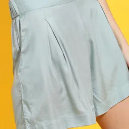 tokyo talkies Solid Women Grey Casual Shorts image 4