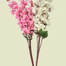 blossom bliss Artificial Blossom Flower Stick for Vase & Home Decoration | Soft Silk Pink, White Orchids Artificial Flower image 1