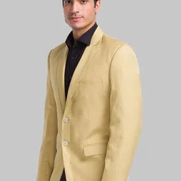 park avenue Men Solid Single Breasted Casual Blazer image 3