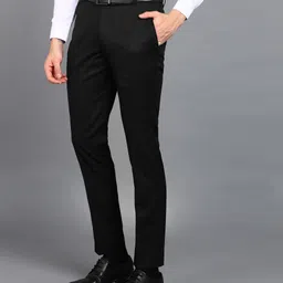 metronaut Slim Fit Men Black Lycra Blend Trousers image 3