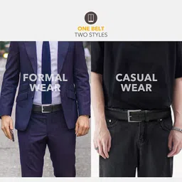 provogue Men Formal, Casual, Party Black Artificial Leather, Texas Leatherite Belt image 3