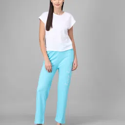 hemlock Women Solid, Printed Blue Track Pants image 5