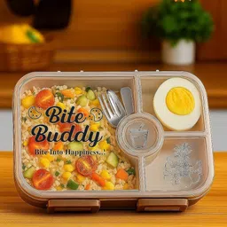 pp globals Lunch Box with Compartment| Leakproof, BPA-Free, Airtight Food Storage Container 4 Containers Lunch Box image 5