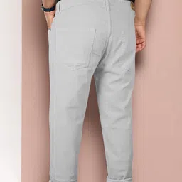 just black Men Regular Mid Rise Grey Jeans image 3