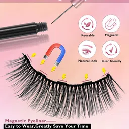 batfield 6PCS Magnetic False Eyelashes, Reusable Fake Eyelashes , Natural False Eyelashes image 2