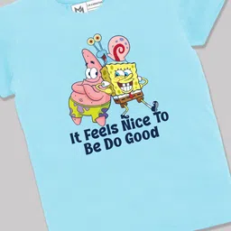 YK X Minute Mirth Infant Boys Spongebob Printed Pure Cotton T-shirt with Shorts image 5