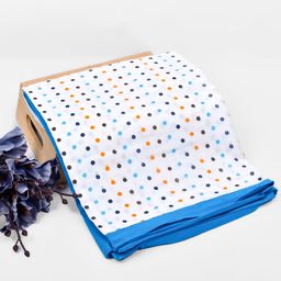 Moms Home Kids White & Blue Organic Cotton Summer 210 GSM Single Bed Dohar-picture-0