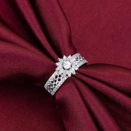 GIVA 925 Rhodium-Plated Stone Studded Finger Ring-picture-25