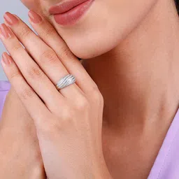 GIVA 925 Sterling Silver Rhodium-Plated Adjustable Spired Dome Finger Ring image 4