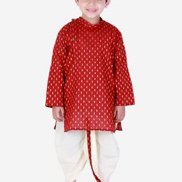 Superminis Boys Thread Work Pure Cotton Kurta with Dhoti Pants-picture-23