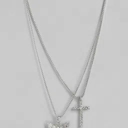 PARIS HAMILTON Unisex Set Of 2 Silver-Plated Necklaces-picture-19