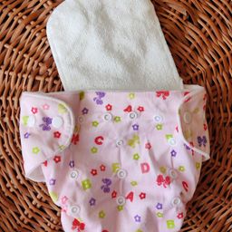 Moms Home Pink Baby Reusable Cotton Pocket Diapers With 1 Inserts-Adjustable-picture-35