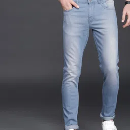 WROGN Men Blue Slim Fit Mid-Rise Clean Look Stretchable Jeans-picture-21