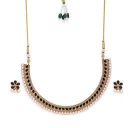 Peora Gold-Plated Faux Kundan & Beads Studded Jewellery Set-picture-38