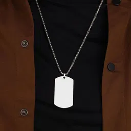 Designs & You Men Silver-Plated Stainless Steel Geometric Pendant With Chain-picture-32