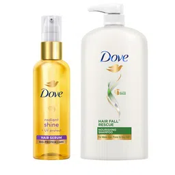 Dove Hair Fall Rescue Shampoo For Weak Hair 1L & Radiant Shine UV Protect Hair Serum 48ml-picture-25