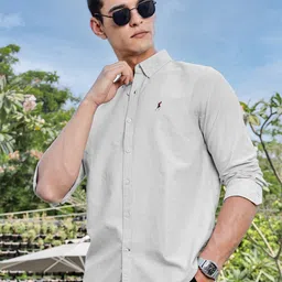 Thomas Scott Men Premium Fit Button-Down Collar Solid Cotton Casual Shirt-image-97