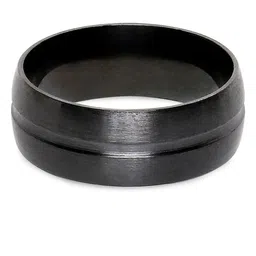 OOMPH Men Black Titanium Matte Finish Handcrafted Finger Ring-picture-53