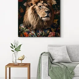 999Store Brown & Orange Canvas Birds and Animals Wall Painting-image-69