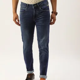 Flying Machine Men Blue Jackson Skinny Fit Low-Rise Clean Look Heavy Fade Jeans-picture-3