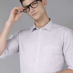 Park Avenue Men Slim Fit Vertical Stripes Opaque Pure Cotton Formal Shirt-image-36