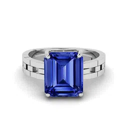 RRVGEM 10.25 Ratti Silver Plated Blue Sapphire Adjustable Finger Ring-picture-31