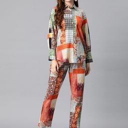Readiprint Fashions Women Pure Cotton Ethnic Printed Shirt & Trouser Co-ord Set-picture-6