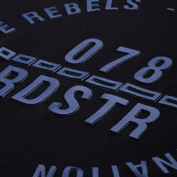 Roadster Men Black & Blue Brand Logo Printed Pure Cotton T-shirt image 4