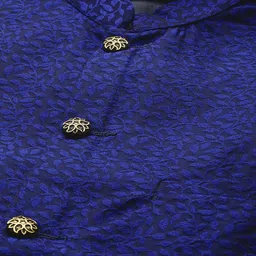 SOJANYA Men Blue Jacquard Self-Design Nehru Jacket image 5