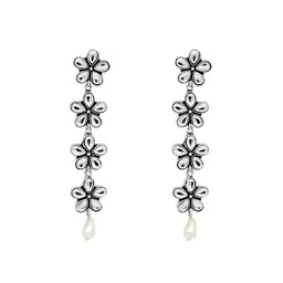 TEEJH Silver-Plated Oxidised Necklace Set With Bracelet & Ring image 5