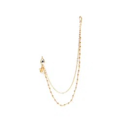 JEWELS GEHNA Set of 3 Gold-Toned CZ Studded & Beaded Nose Pins image 2