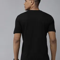 Roadster Men Black Biker Printed Pure Cotton T-shirt image 2