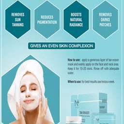 N Plus Professional De-Tan Tan Eraser Face Mask for Sun Tanning & Pigmentation - 300 g image 3