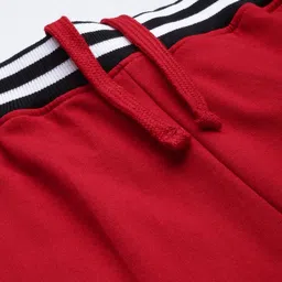 HRX by Hrithik Roshan Men Red Pure Cotton Printed Detail Regular Fit Track pants image 2