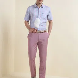 Allen Solly Men Slim Fit Spread Collar Tartan Checked Cotton Formal Shirt image 4