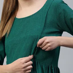 Swishchick Cotton Maternity Fit & Flare Dress image 2