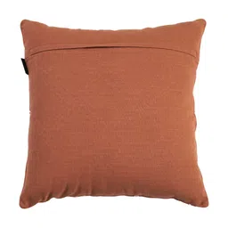 Ode & Cleo Rust & White Embroidered Pure Cotton Square Cushion Cover image 2