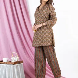 FEATHERS CLOSET Ethnic Motifs Printed V-Neck Pure Cotton Nightsuits image 5