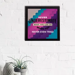 eCraftIndia Blue & Purple "Never Underestimate What You Can Do When You Never Even Tried "Quote Matt Painting image 1