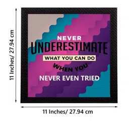 eCraftIndia Blue & Purple "Never Underestimate What You Can Do When You Never Even Tried "Quote Matt Painting image 4