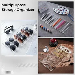 generic 6-Slot Acrylic Sunglass Organizer - Stackable Clear Eyewear Storage Case for Sunglasses and Fashion Glasses tray image 2