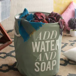 cortina eyelet curtain Typographic Print Foldable Laundry Bag image 1