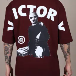 Shein Drop Shoulder Typographic Back Print Crew Tshirt image 1