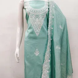 svaraa Women Embellished 3-Piece Unstitched Dress Material image 2