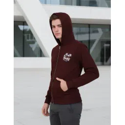 Shein Typographic Back & Placement Print Zipped Hoodie image 2